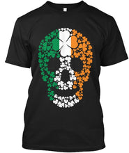 Load image into Gallery viewer, Patricks Day Shamrocks Skull T-Shirt
